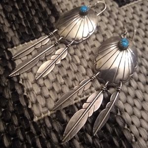 Extra Long Sterling Native American earrings